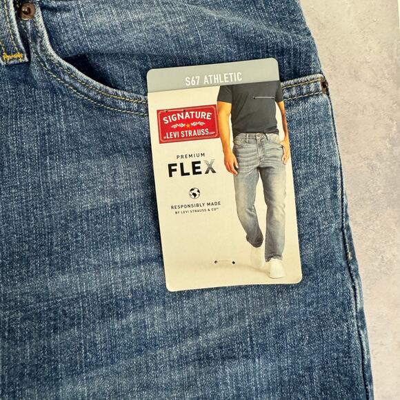 Levi’s Signature S67 Jeans Men’s Sz 40x32 (Act 42x32) Athletic Stretch Denim NEW - Picture 4 of 9
